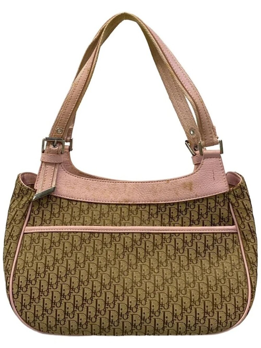 DIOR/ChristianDior Street Chic Beige Dark Brown Light Pink Jacquard Leather - Picture 3 of 15